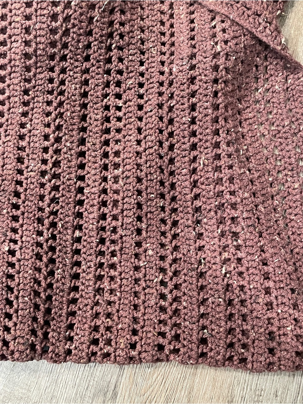 Handmade Crochet Purple Tweed Throw Blanket 39x56